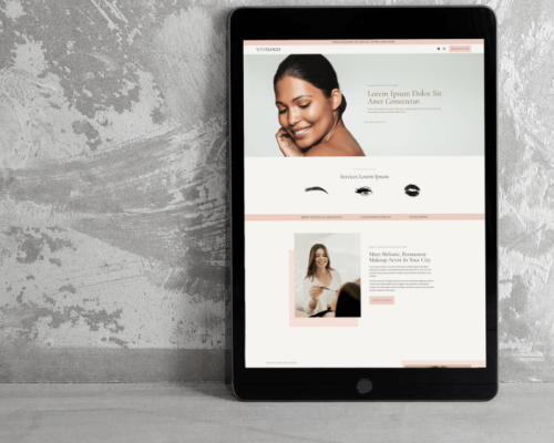 WordPress Website Template for Beauty Services showcased on a tablet