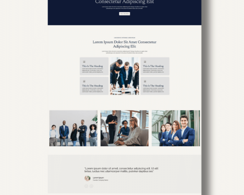 Consultant website template showcased on neutral background